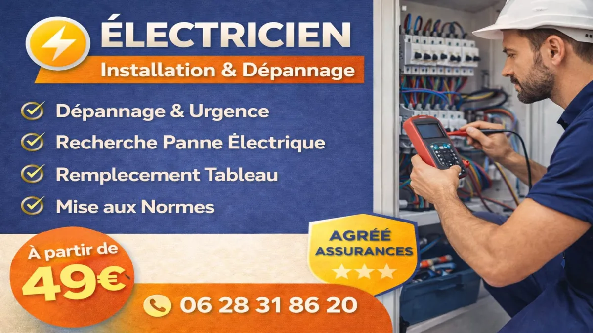 Électricien professionnel intervenant à Pélissanne pour installation et dépannage électrique